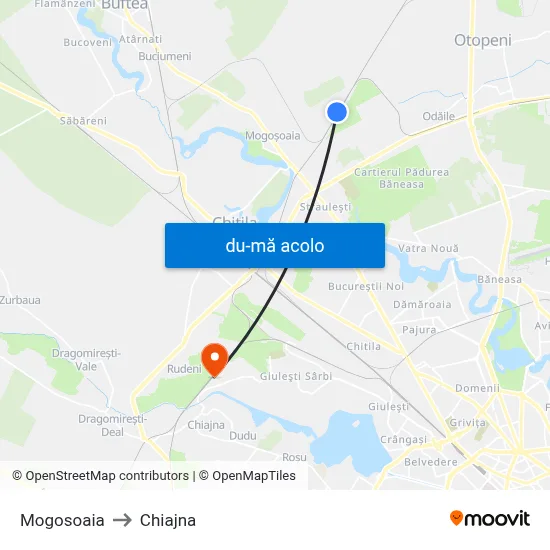 Harta de Mogosoaia către Chiajna
