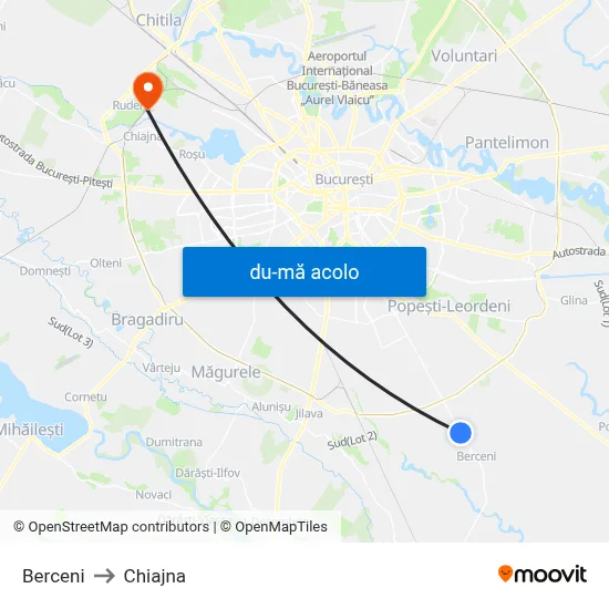 Harta de Berceni către Chiajna