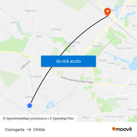 Harta de Ciorogarla către Chitila