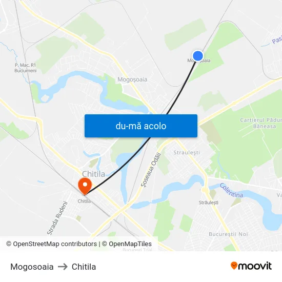 Harta de Mogosoaia către Chitila