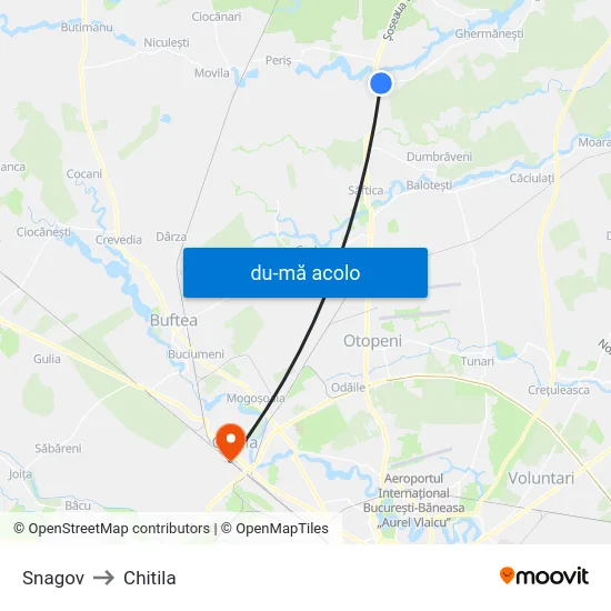 Harta de Snagov către Chitila