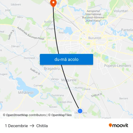 Harta de 1 Decembrie către Chitila