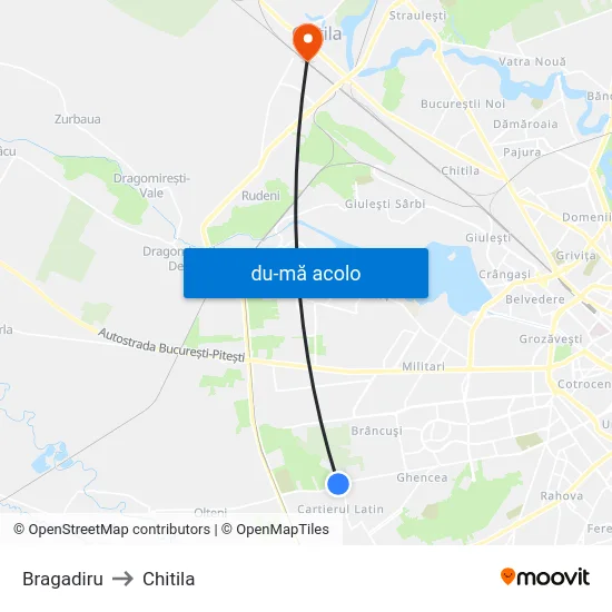 Harta de Bragadiru către Chitila