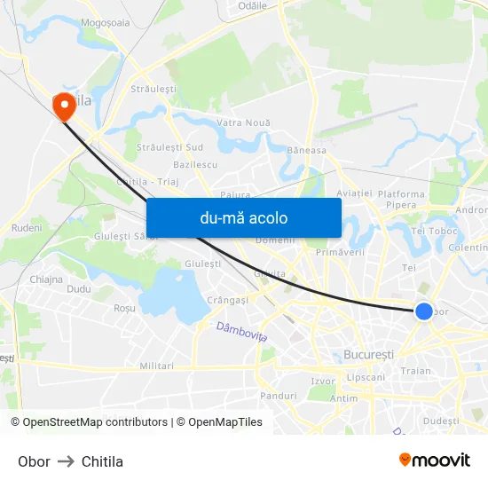 Harta de Obor către Chitila