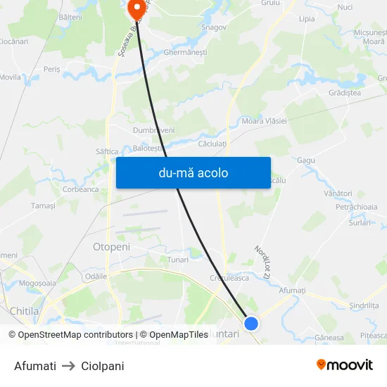 Harta de Afumati către Ciolpani