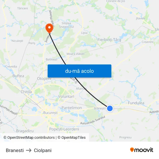 Harta de Branesti către Ciolpani