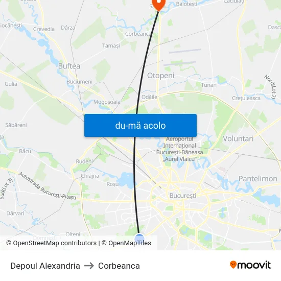 Harta de Depoul Alexandria către Corbeanca