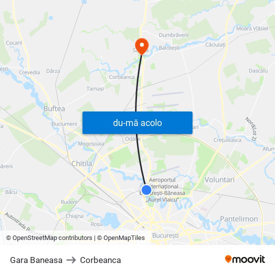 Harta de Gara Baneasa către Corbeanca