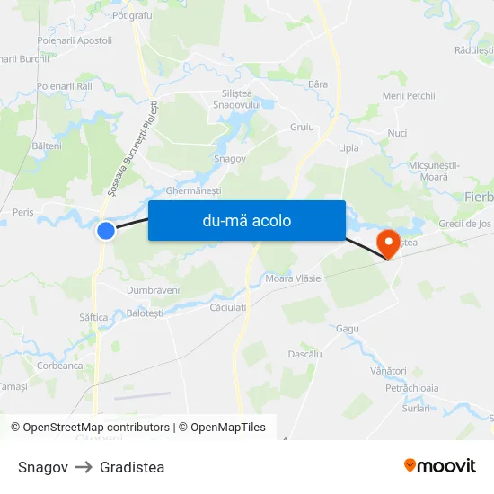 Harta de Snagov către Gradistea