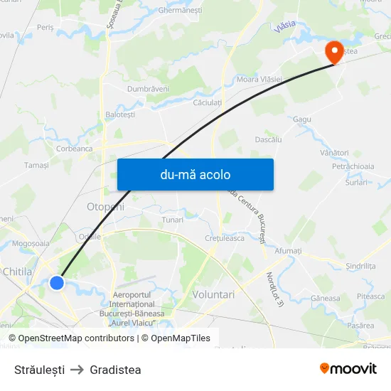 Harta de Străulești către Gradistea