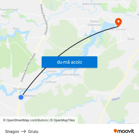 Harta de Snagov către Gruiu
