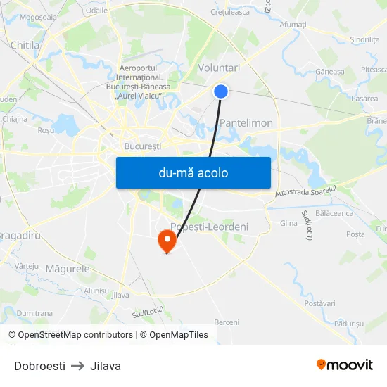 Harta de Dobroesti către Jilava