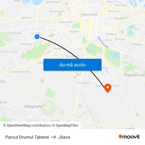 Harta de Parcul Drumul Taberei către Jilava