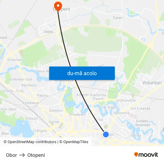 Harta de Obor către Otopeni