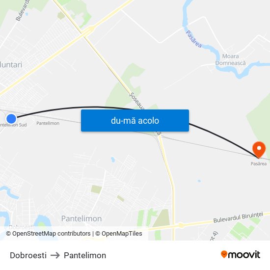 Harta de Dobroesti către Pantelimon