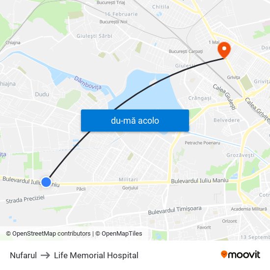 Harta de Nufarul către Life Memorial Hospital