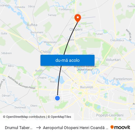 Harta de Drumul Taberei 85 către Aeroportul Otopeni Henri Coandă - Sosiri