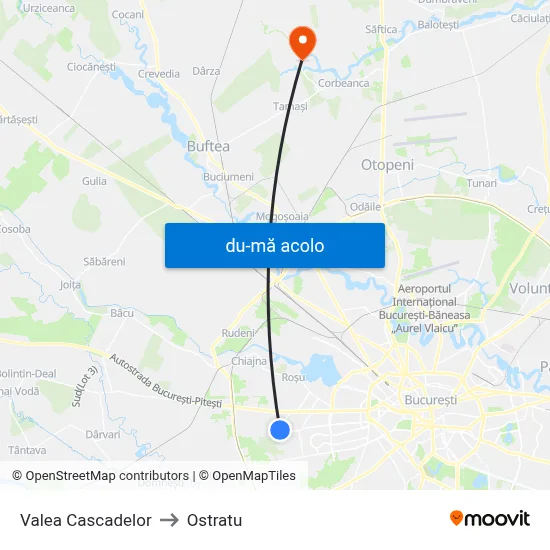 Harta de Valea Cascadelor către Ostratu