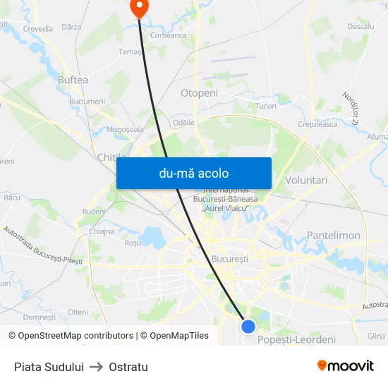 Harta de Piata Sudului către Ostratu