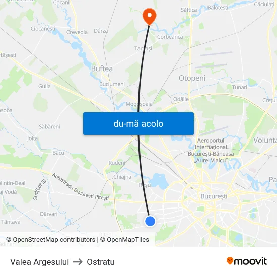 Harta de Valea Argesului către Ostratu