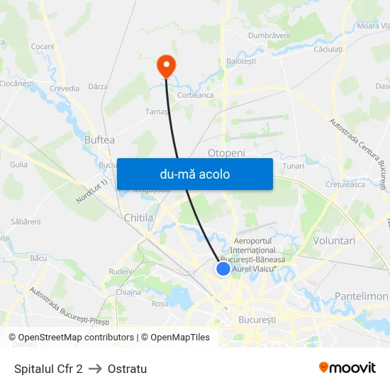 Harta de Spitalul Cfr 2 către Ostratu