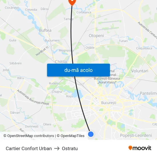 Harta de Cartier Confort Urban către Ostratu