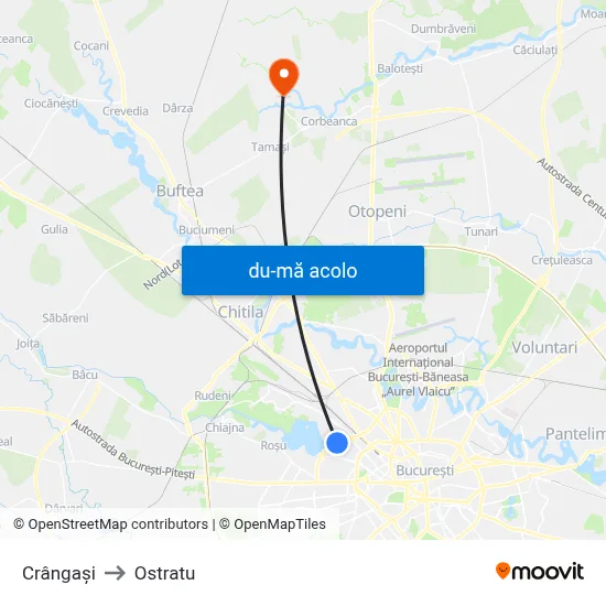 Harta de Crângași către Ostratu