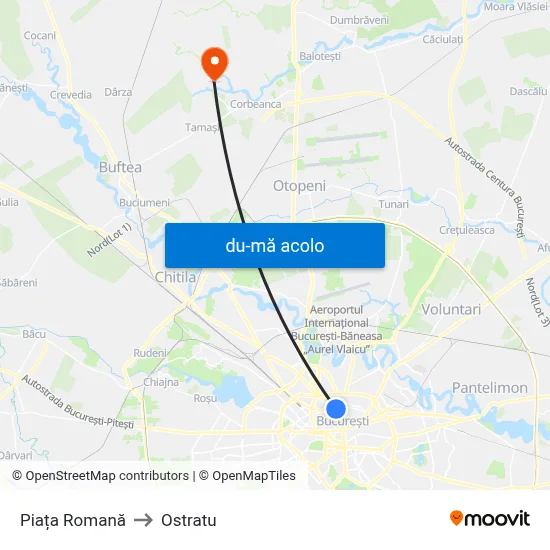 Harta de Piața Romană către Ostratu