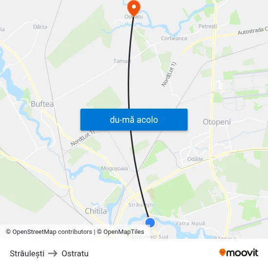 Harta de Străulești către Ostratu