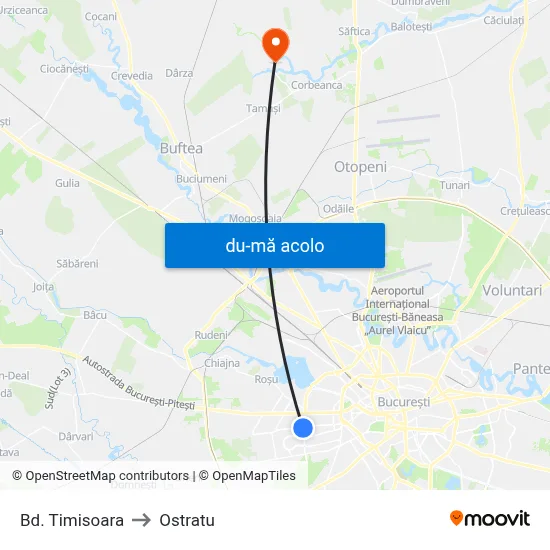 Harta de Bd. Timisoara către Ostratu