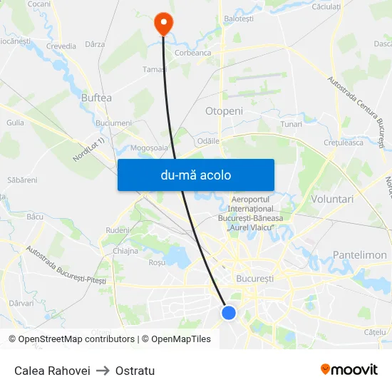 Harta de Calea Rahovei către Ostratu