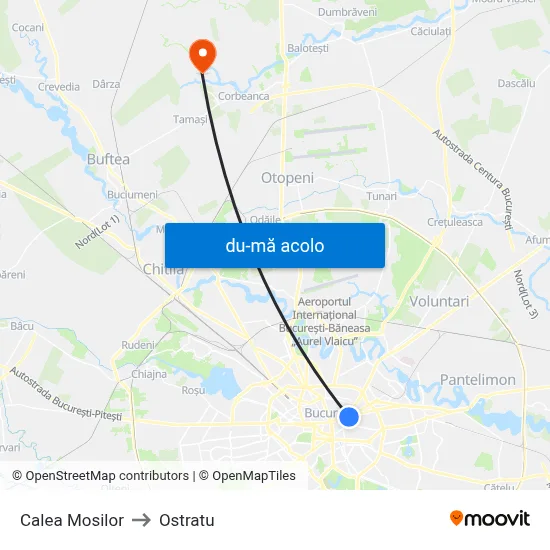Harta de Calea Mosilor către Ostratu