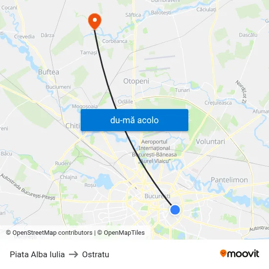 Harta de Piata Alba Iulia către Ostratu