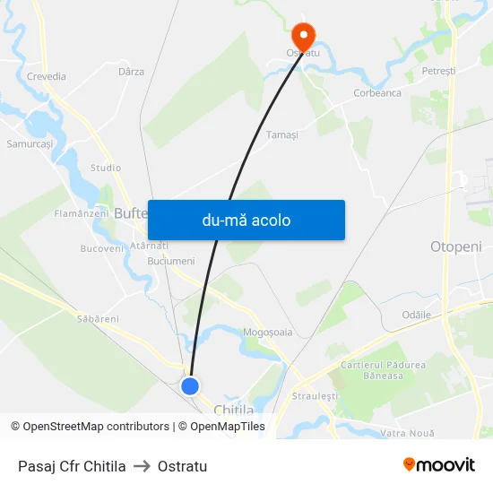 Harta de Pasaj Cfr Chitila către Ostratu