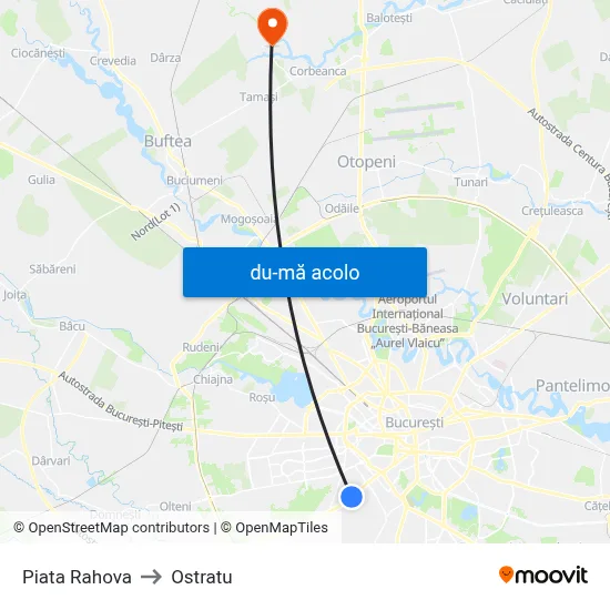 Harta de Piata Rahova către Ostratu