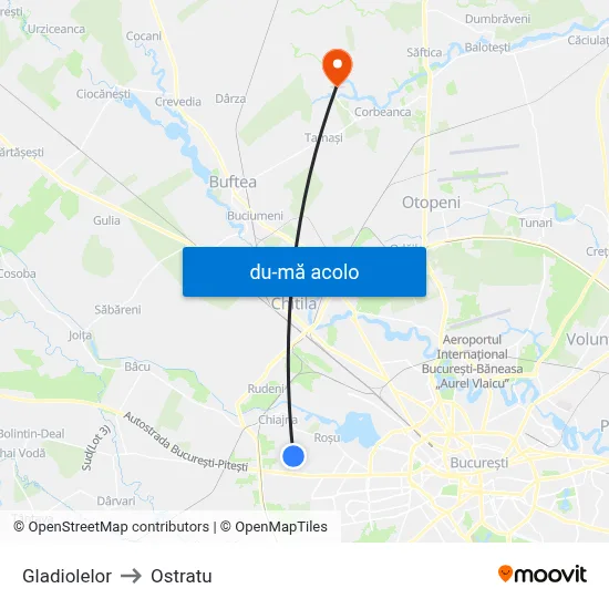 Harta de Gladiolelor către Ostratu