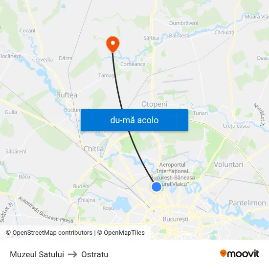 Harta de Muzeul Satului către Ostratu