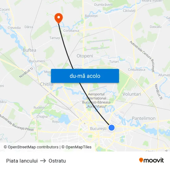 Harta de Piata Iancului către Ostratu