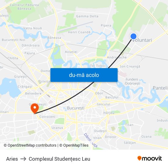 Harta de Aries către Complexul Studențesc Leu