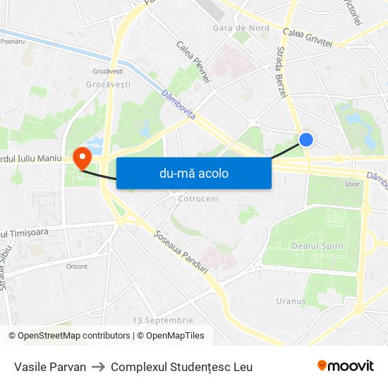 Harta de Vasile Parvan către Complexul Studențesc Leu
