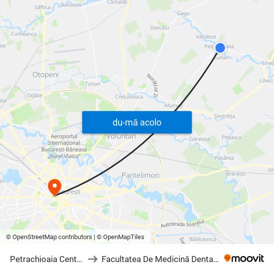 Harta de Petrachioaia Centru către Facultatea De Medicină Dentară