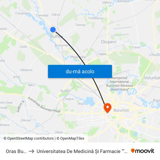 Harta de Oras Buftea către Universitatea De Medicină Și Farmacie ""Carol Davila""