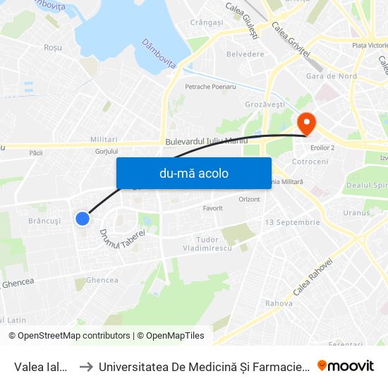 Harta de Valea Ialomiței către Universitatea De Medicină Și Farmacie ""Carol Davila""