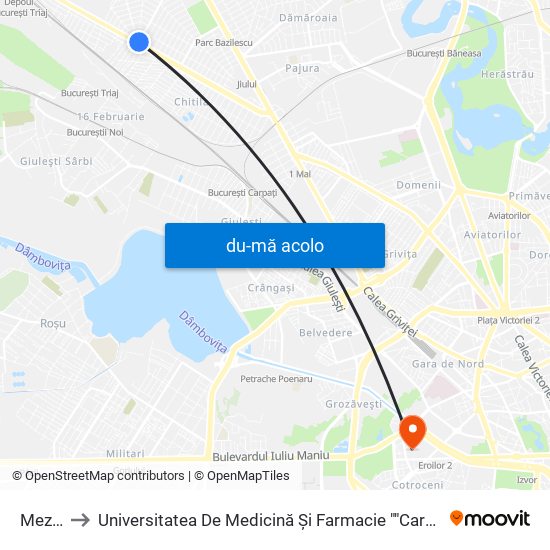 Harta de Mezes către Universitatea De Medicină Și Farmacie ""Carol Davila""