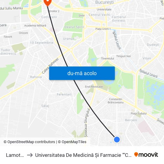 Harta de Lamotesti către Universitatea De Medicină Și Farmacie ""Carol Davila""