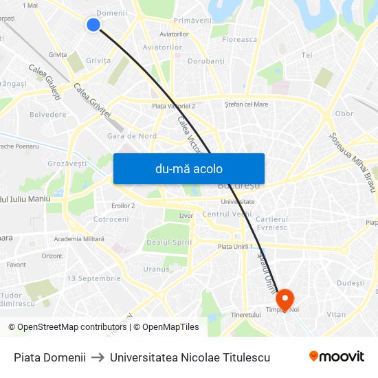 Harta de Piata Domenii către Universitatea Nicolae Titulescu