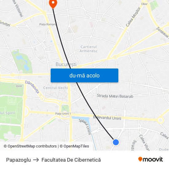 Harta de Papazoglu către Facultatea De Cibernetică