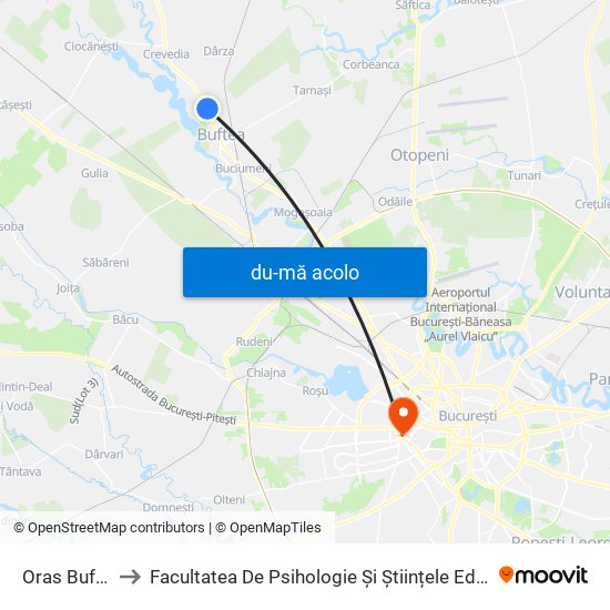 Harta de Oras Buftea către Facultatea De Psihologie Și Științele Educației