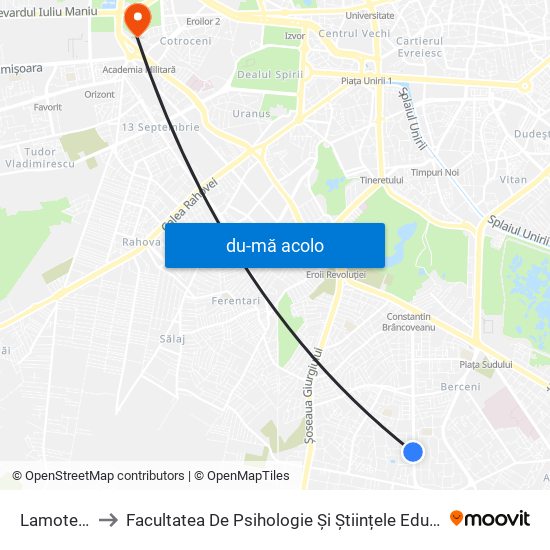 Harta de Lamotesti către Facultatea De Psihologie Și Științele Educației