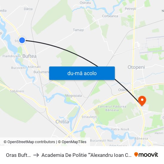 Harta de Oras Buftea către Academia De Politie ""Alexandru Ioan Cuza""